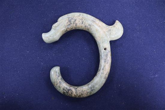 Two Chinese stone carved pendants